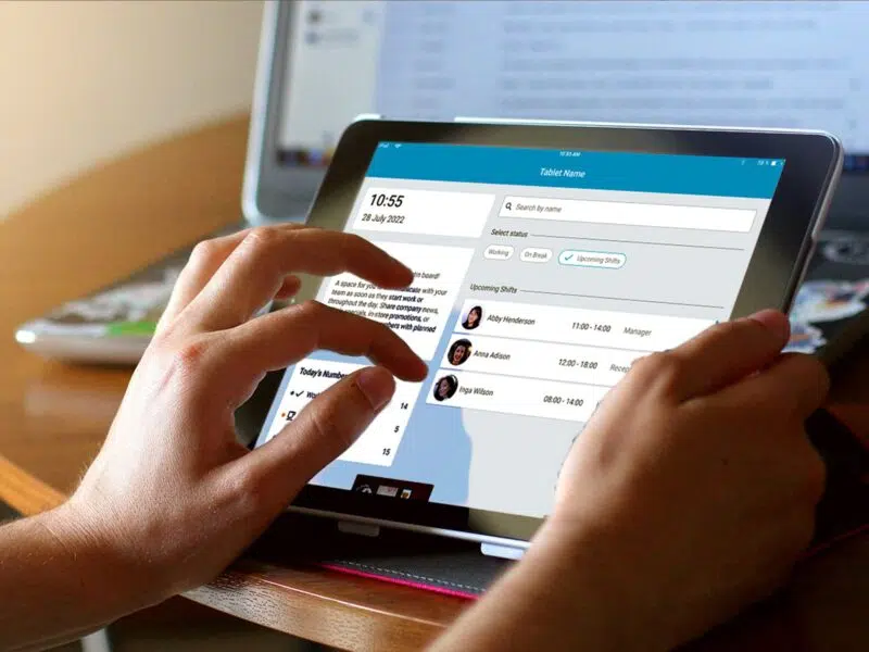 fourth customer using scheduling software on a tablet