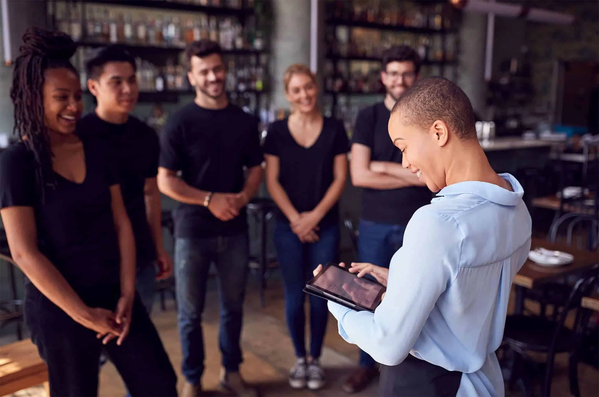 reviewing staffing at a restaurant