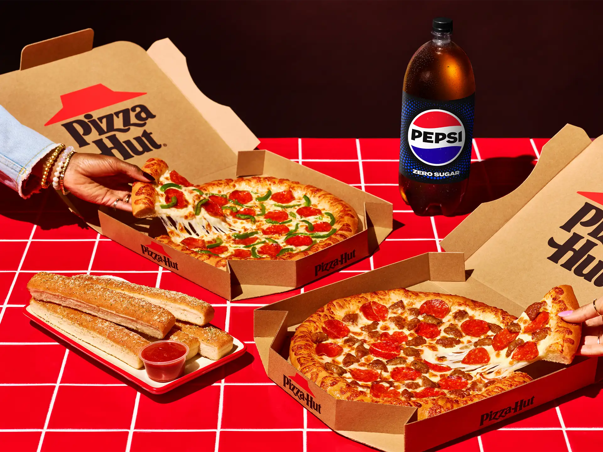 Two pizzas from Pizza Hut