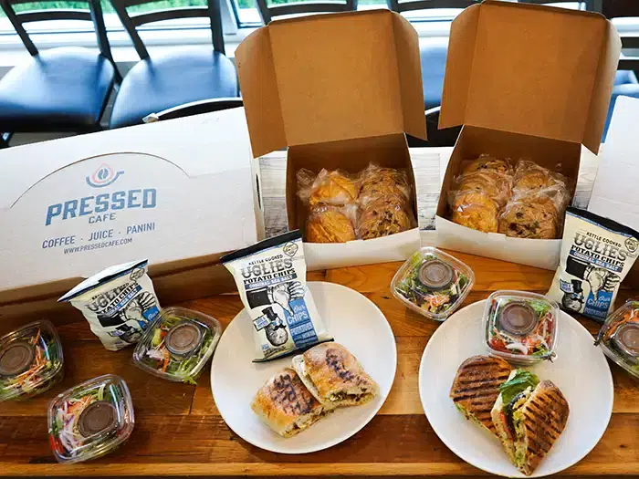 Pressed Cafe catering setup