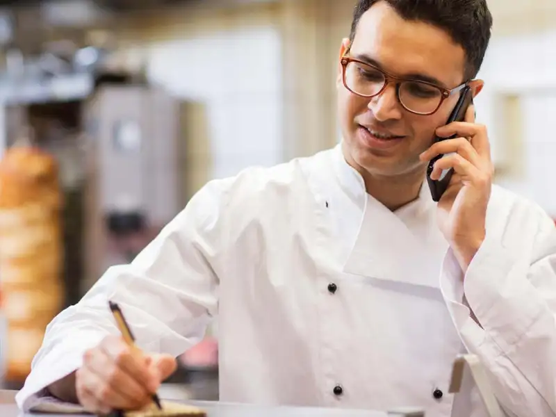 chef ordering on the phone
